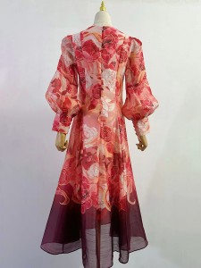 Colorblock Printing Elegant Party Wear Dress Manufacturer