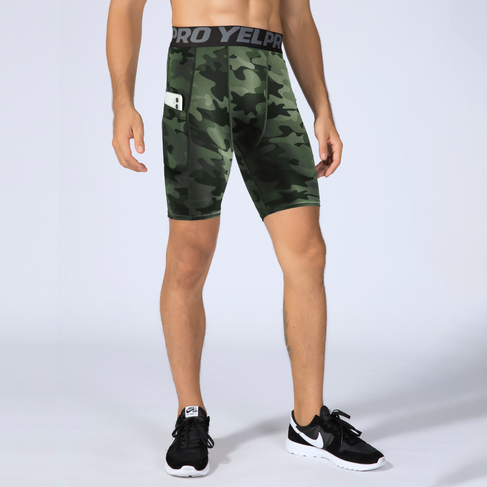 Men PRO Fitness Pocket Training Quick Dry Stretch Tight Shorts (1)