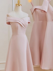 Pink Elegant Bridesmaid New Dress Party Wear