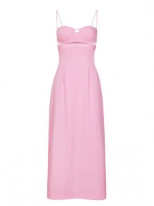 Pink Hollow Out Party Sling New Style Dress For Woman