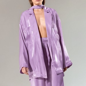 Satin Casual Strappy Shirt And Trousers 2 Piece Set