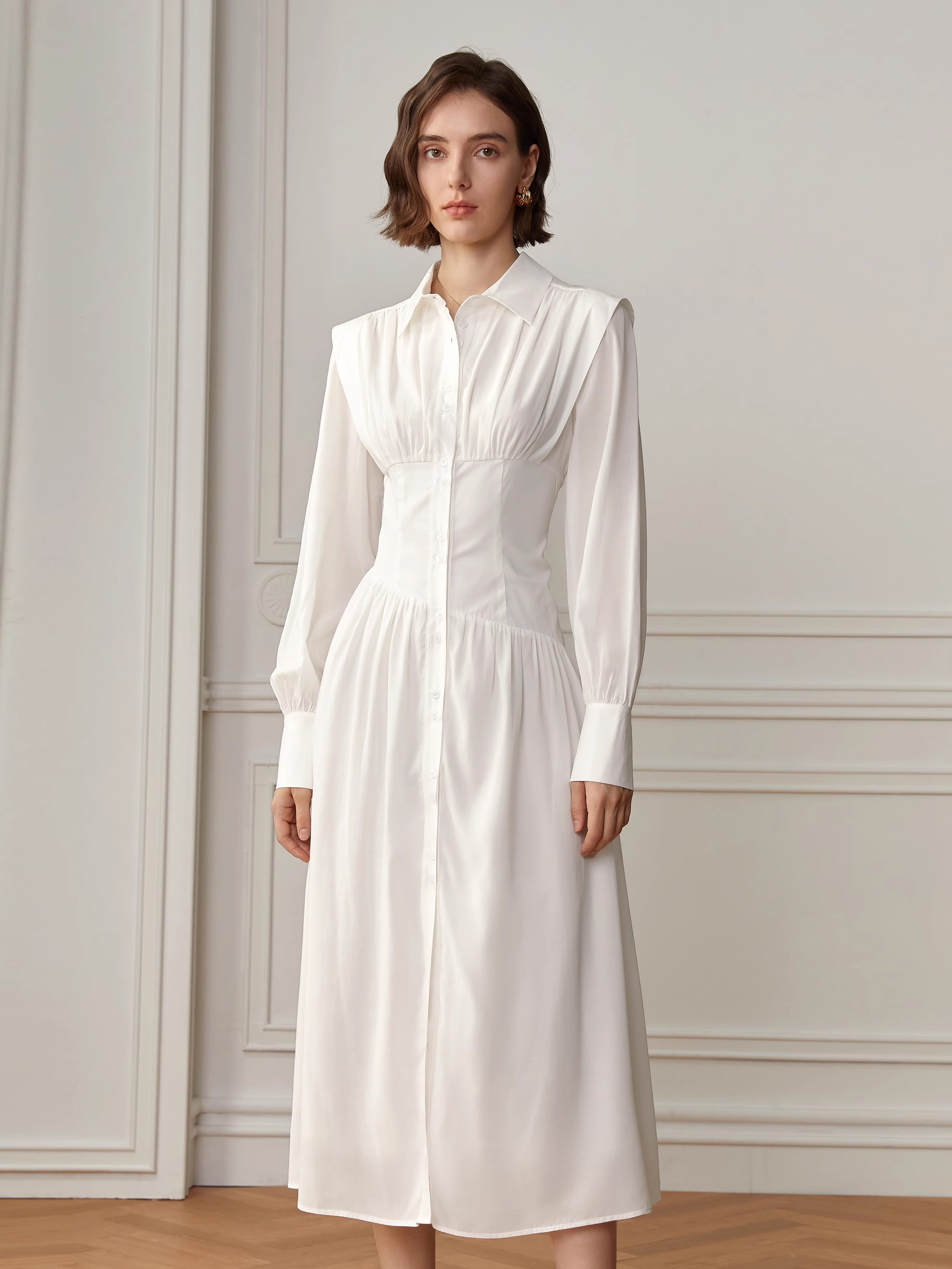 Shirt Custom White Dress Design For Ladies (4)