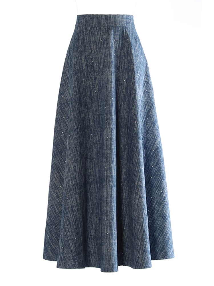 Denim High Waist Elegant Skirt Supplier