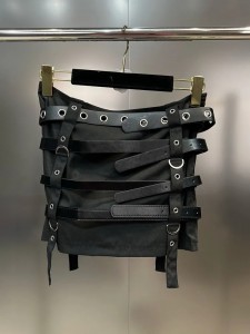 Streetwear Patchwork Belts Mini Skirts Maker