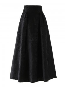 Solid Spliced Fold Custom Pleated Skirt