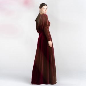 Seaparo se Sefubelu sa Vintage Velvet Long Evening Dress