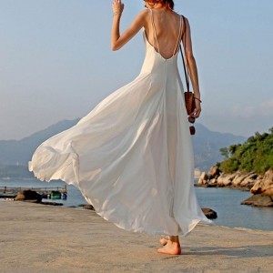 White Beach Travel Seaside Holiday Cami Dress