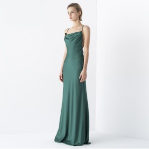 Tencel Satin French Elegance Avocado Green Camisole Dress
