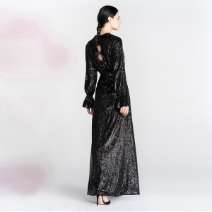 Black Sequin Elegant Maxi Long Evening Dress