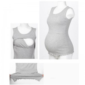 100 памучни горнища за кърмачки Раирани прости дрехи за бременни