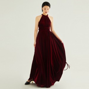Braut Velvet Luxus Design Party laang Leeschtung Owend Kleed