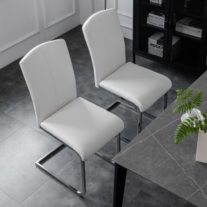 Białe krzesło do jadalni Tapicerowane boczne krzesło do kuchni i jadalni