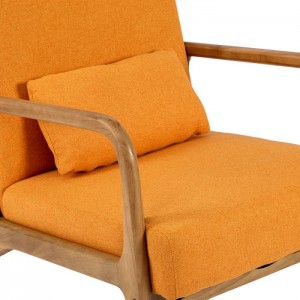 linned polstret massivt træ accent lænestol med pude-4