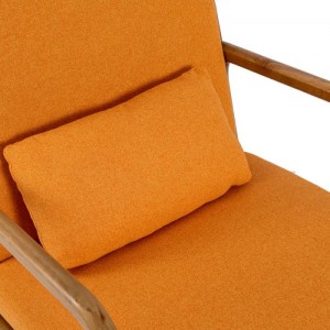 Lina polsterēts masīvkoka akcents krēsls ar spilvenu-4