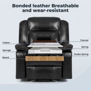 Извънгабаритно кресло с облегалка от изкуствена кожа Power Lift Assist с отопление и масаж