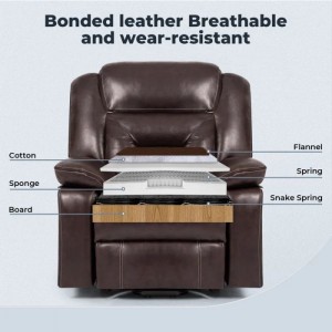 صندلی تکیه گاه کمکی بالابر برقی چرم مصنوعی بزرگ با گرمایش و ماساژ