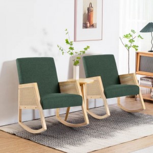 Hög rygg Modern Style Tyg Rocking Accent Chair-2