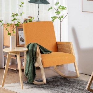 High Back Modern Style Fabric Rocking Chair