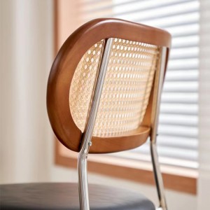 Modern Luxury Rattan Weaving Dining Room Chair Living Room Cosmetic Stool