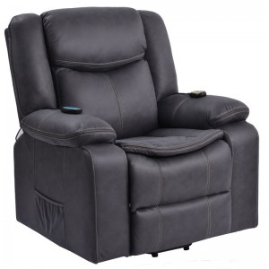 Moderne Ienfâldige Napa Leather en Echte Leather Long Couch Living Room Sofa foar thús mei USB-funksje