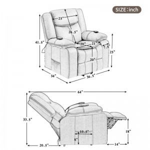 Modernong Simple Napa Leather ug Real Leather Long Couch Living Room Sofa para sa Balay nga adunay USB Function