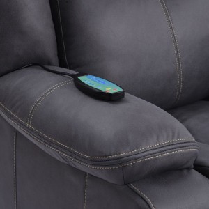 Sofá moderno e sinxelo de coiro napa e coiro auténtico sofá longo para sala de estar para o fogar con función USB