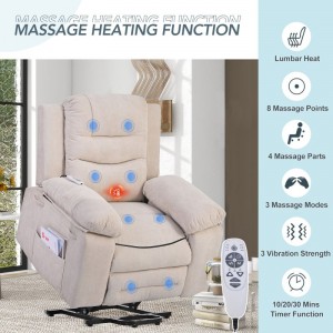Poltrona sollevabile per anziani con massaggio e riscaldamento
