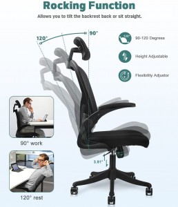Chaise ergonomique à dossier haut