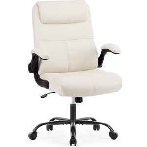 Mid Back Desk Chair Adjustable PU Leather Office Chair irayisi