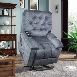Power Lift Chair Soft Velvet Upholstery Recliner