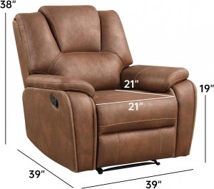 လွန်ကဲသော Manual Recliner Chair Reclining Single Sofa Chairs
