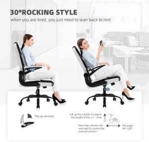 Home Office Desk Chairs Executive Rolling Swivel Computer Task Chair အဖြူရောင်