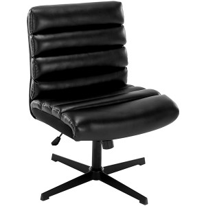 Armless Desk Chair No Wheels black