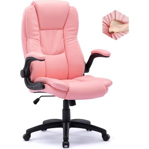 Ergonomic Home Office Desk Chair with Flip-up Arms powder