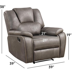 Overstuffed Manual Recliner Chair Reclining Single Sofa Chairs abo