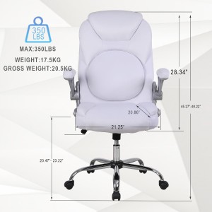 Uitvoerende kantoorstoele met ronde lendesteun wit