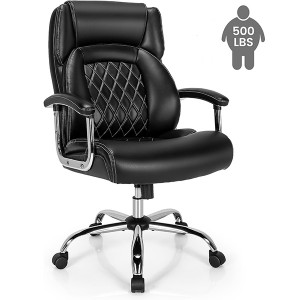 500LBS हाई ब्याक कार्यकारी डेस्क कुर्सी कालो