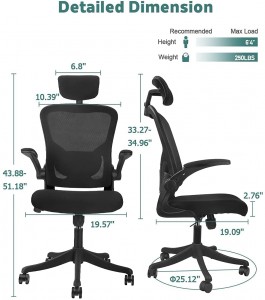 Ergonomisk stol med høy rygg