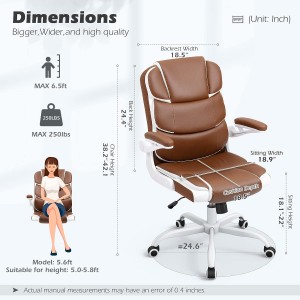 Chaises de bureau à domicile, chaise de bureau pivotante et roulante pour ordinateur, chaise de travail, paume