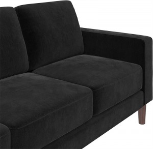 Šiuolaikinė aksominė sofa 3 vietų Loveseat