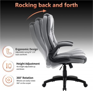 כיסא שולחן ארגונומי למשרד ביתי עם אפר Flip-up Arms