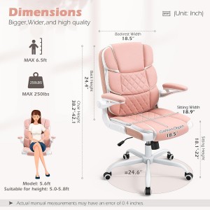 Home Office Desk Chairs Executive Rolling Swivel Computer Task Chais powder