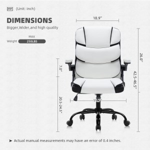 Krzesła biurowe do domowego biura Executive Obrotowe krzesło do zadań komputerowych, białe