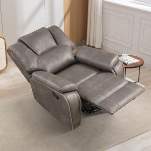 Cadeira reclinável manual estofada, sofá único reclinável, cadeiras cinza