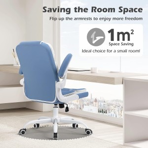 Kursi Meja Kantor Rumah Kursi Tugas Komputer Putar Bergulir Eksekutif berwarna biru