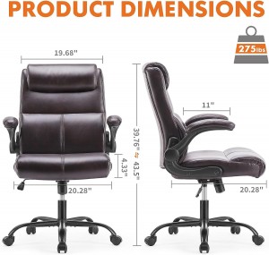 Mid Back Desk Chair Adjustable PU Leather Office Chair palm