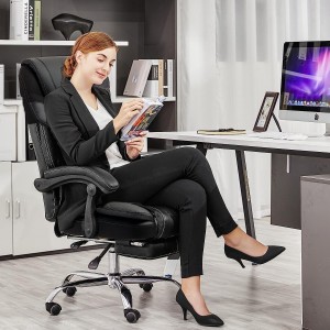 Chaise de bureau inclinable de massage avec repose-pieds