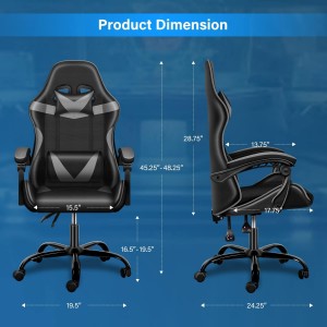 Cheap Adjustable Swivel Gaming Task Chair Computer Room ash