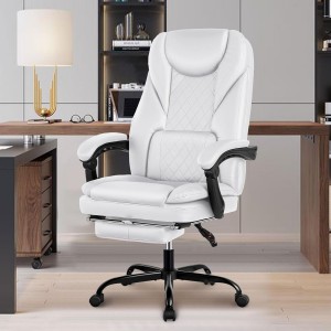 Шкіряне крісло з високою спинкою, крісло для домашнього офісу