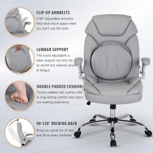 Cadeiras de oficina executivas con soporte lumbar redondo freixo